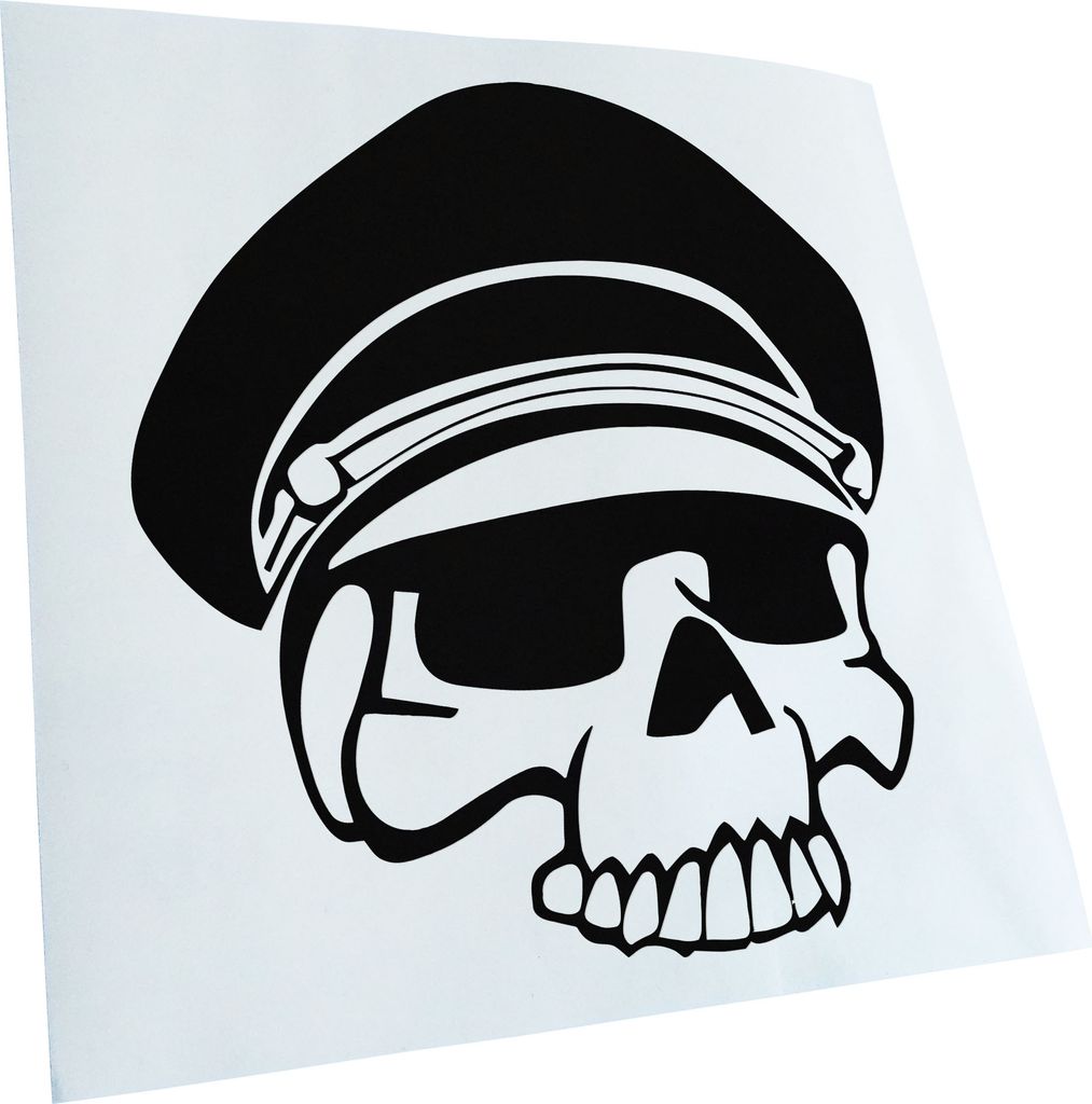 Kiwistar - Autoaufkleber - Military Skull Schädel Heckscheibe - Aufkleber für Auto Kfz Fahrrad, LKW, Truck Mofa