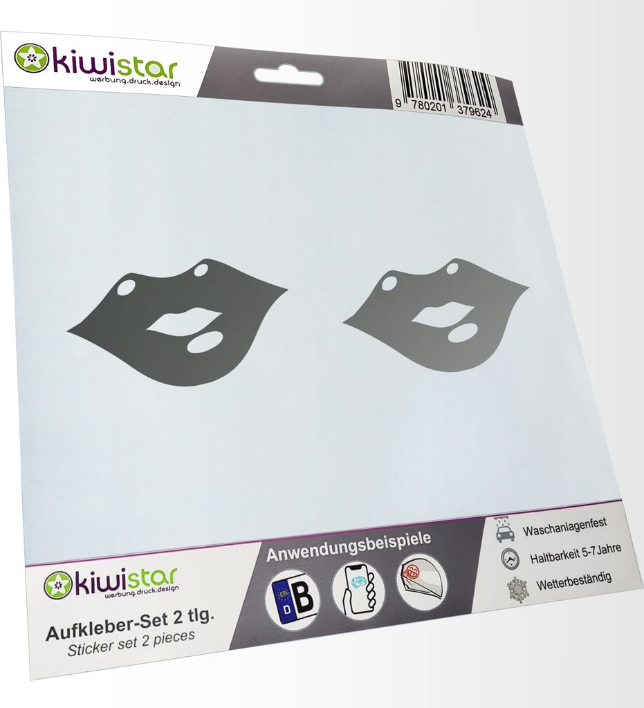Kiwistar - 2x Kennzeichenaufkleber - silber - 21 mm Karnickel - Kaninchen - Rammeln Aufkleber für Auto, Laptop, Fahrrad, LKW, Motorrad Mehrfarbig ...
