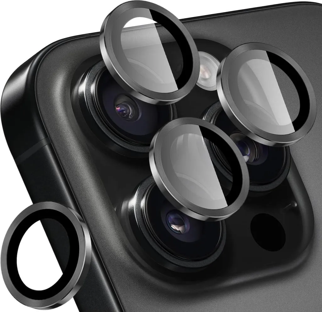 Protezione Lenti iPhone 16 Pro Max Nero Vetro 9H Elegante