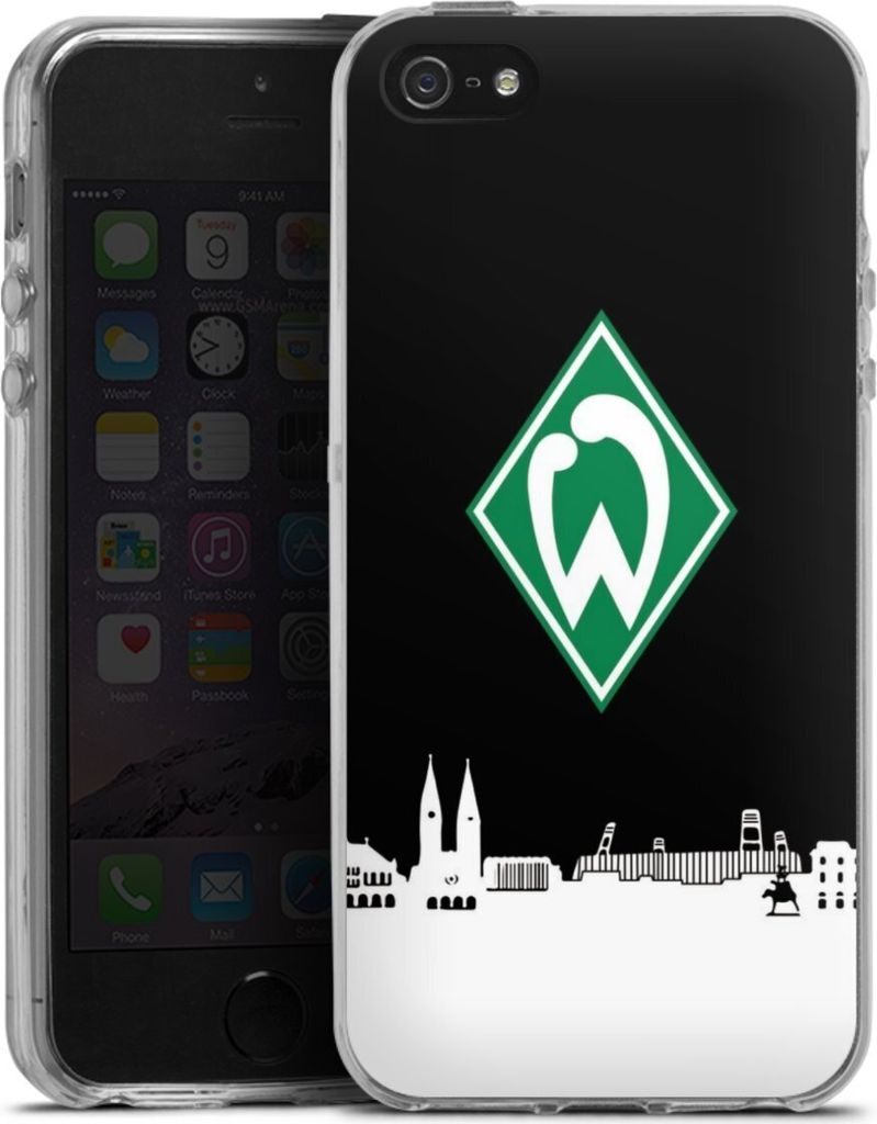 DeinDesign Handyhülle für Apple iPhone 5s Silikon Hülle Case Smartphone Schutzhülle Offizielles Lizenzprodukt SV Werder Bremen Skyline