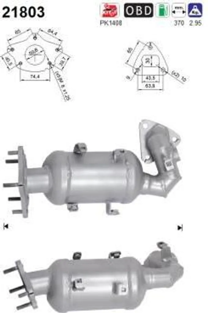 Pot Catalytique AS 21803 pour Opel Karl, Qualité OE 55580995 d'origine