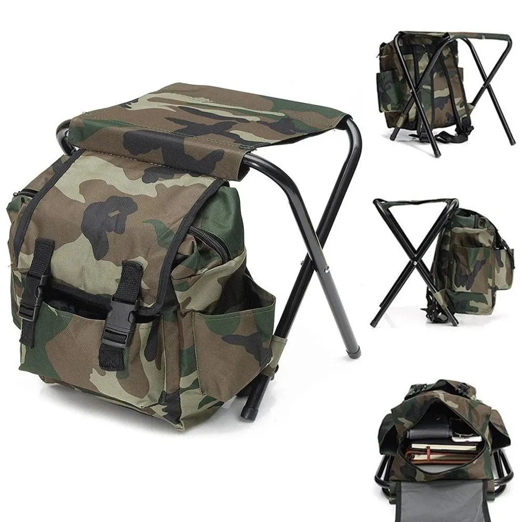 Chaise de pêche pliable et portable avec sac de rangement intégré 35cm