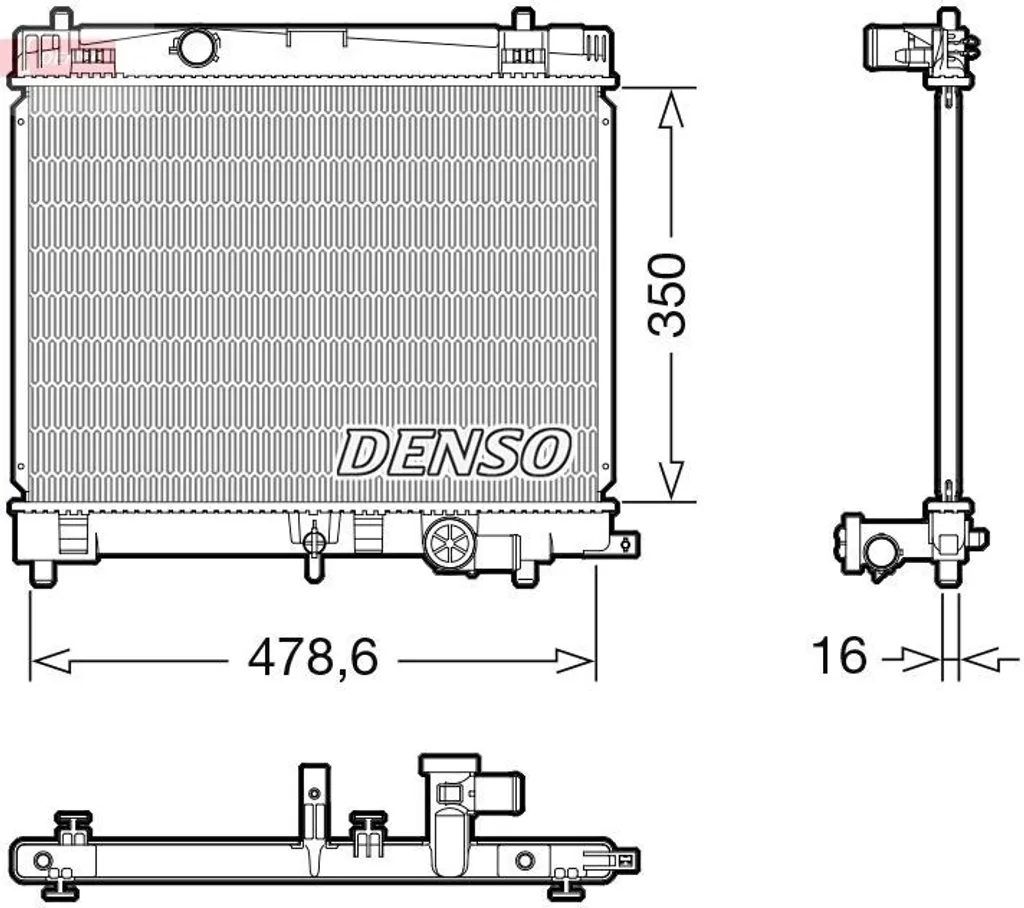Radiateur de moteur DENSO DRM50137 pour circuit de refroidissement