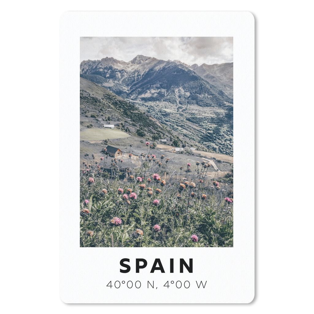 MuchoWow Mauspad Mousepad Spanien - Blumen - Berge 40x60 cm - Mousepads - Maus Mat - Pad - Mausunterlage - Schreibtisch Accesoire