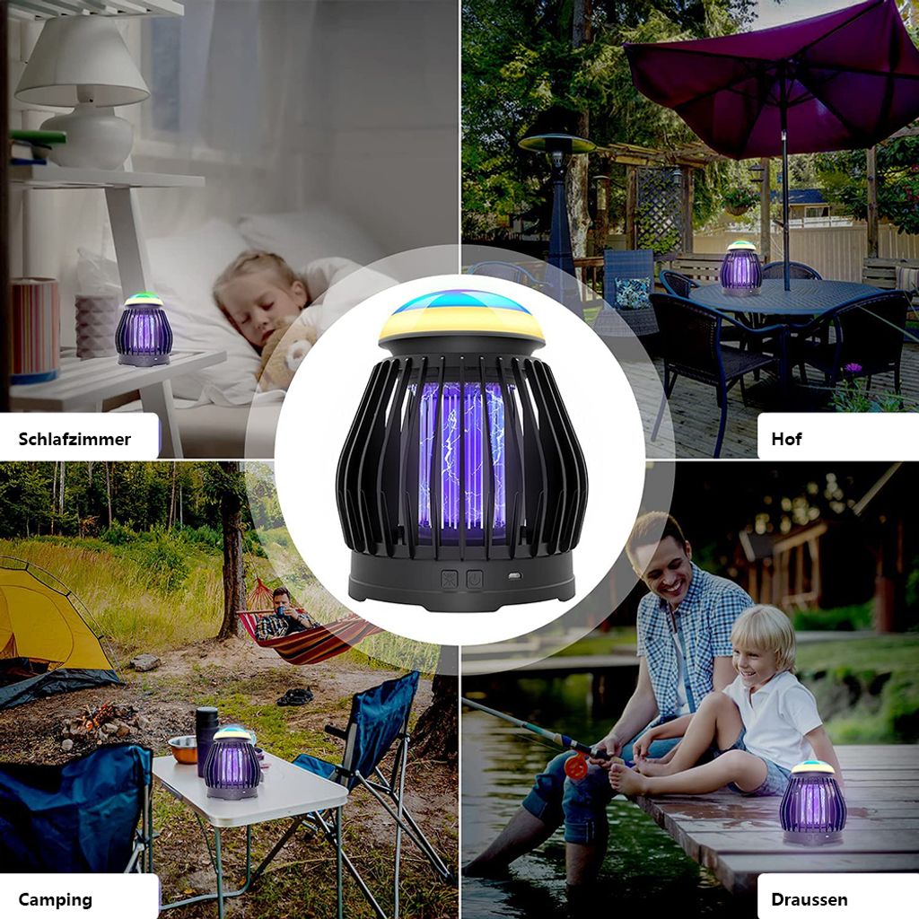Mückenvernichter UV-Lampe 2X Mückenlampe Insektenvernichter Restaurants Camping 