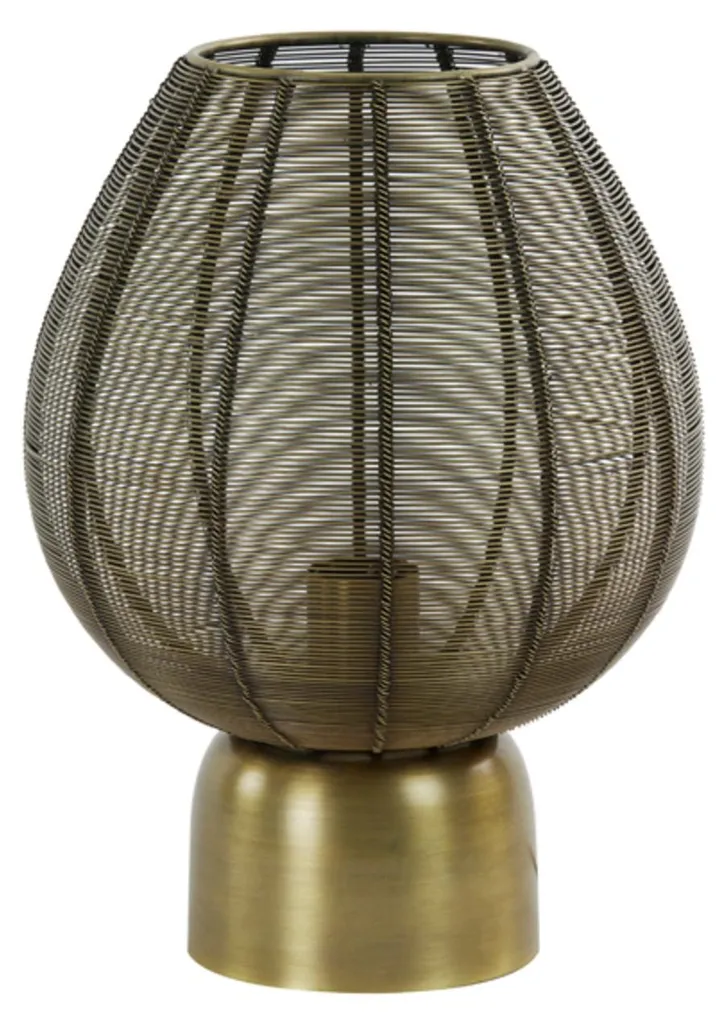 Lampe de chevet design Suneko en métal bronze pour chambre et salon