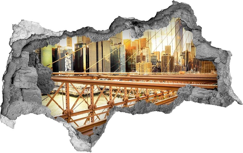 Selbstklebender Loch-3D-Aufkleber 95x73 cm Brooklyn Brücke