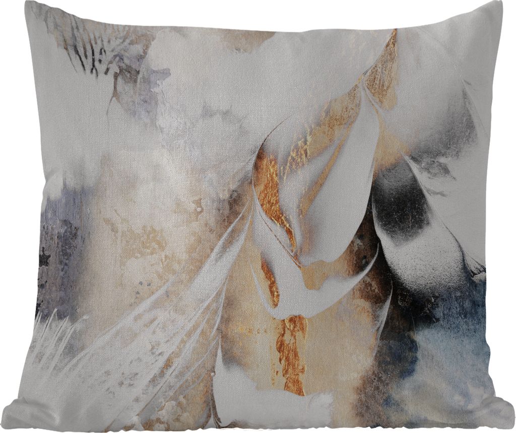 MuchoWow Outdoor Kissen - Abstrakt - Gold - Design - Luxe - 40x40 cm - Wetterfest - Lounge Kissen - Kopfkissen - Interieur - Polster mit Bild