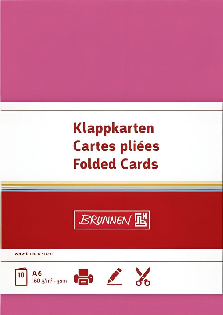 BRUNNEN Doppelkarte A6 160g fuchsia 10Karte 105125326 Produktbild 