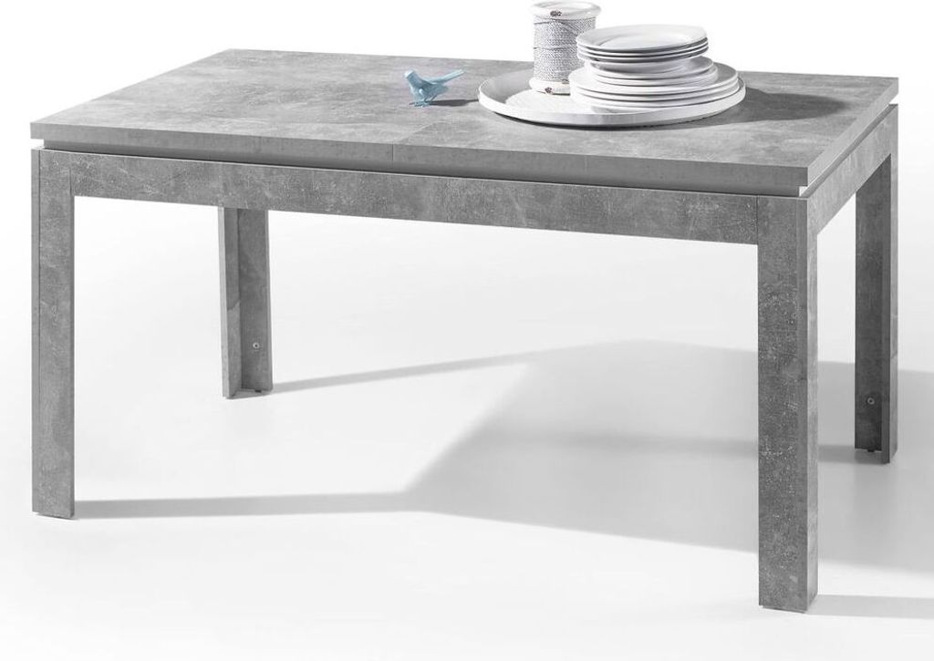 Esstisch 16746 Ausziehtisch Küchentisch Tisch Esszimmer Beton / Weiß