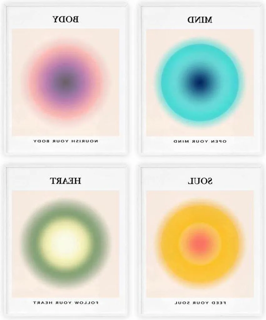 Boostez votre moral : 4 affiches d'affirmations positives 8x10 cm murales