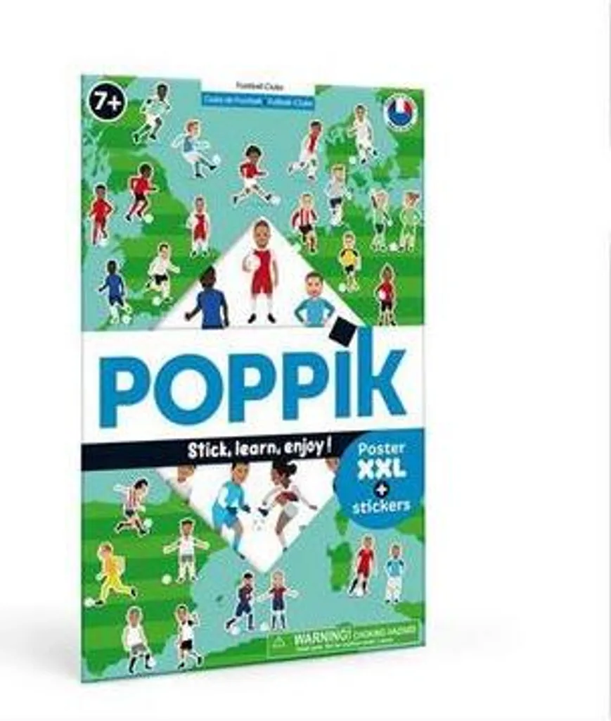Poster Poppik Stickers Clubs de Football - Affiche Éducative 100 Stickers