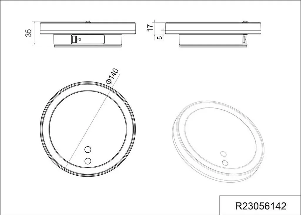 Lampada Design LED 14cm Alluminio - Luce Parete Batteria Interno - 10