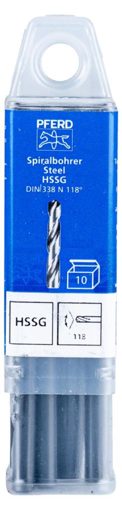 PFERD TOOLS Spiralbohrer STEEL Ø 5,3 mm HSS-G N DIN 338 118° universal 10 Stk