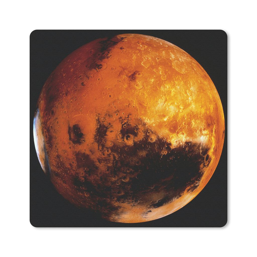 MuchoWow Mauspad Mousepad Der Planet Mars an einem dunklen Himmel 20x20 cm - Mousepads - Maus Mat - Pad - Mausunterlage - Desk Mat - Bureauartikeln