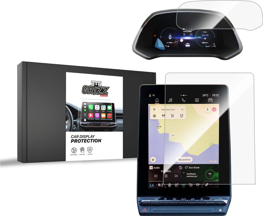 Keramische Autodisplayfolie 2in1 für Renault Captur 10,4" (2024-2025), Grizz Protector