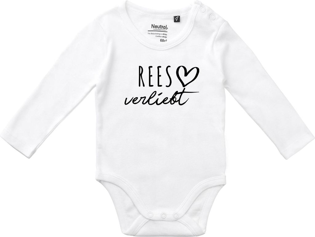 Huuraa Baby Body Rees verliebt 74 White  Baumwolle Produktbild 