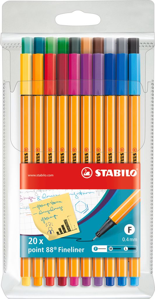 Feutres fins - STABILO point 88 - Pack de 20 - avec 20 Image du produit 