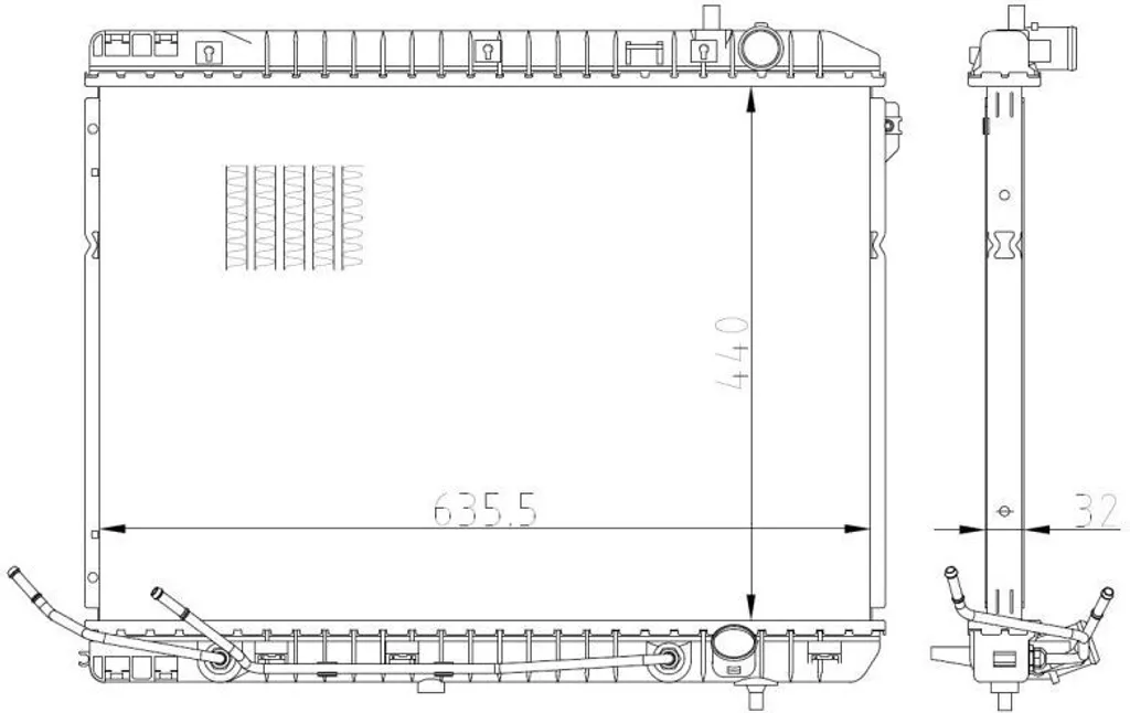 Radiateur Carnival III VQ en aluminium NRF 59297 - Qualité OE certifiée