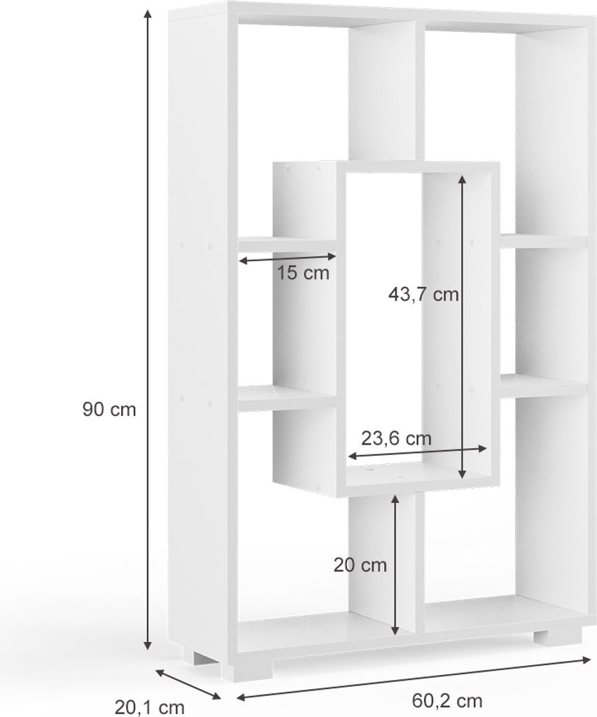 Separador De Ambientes Domus 70.2 X 120 Cm 9 Compartimentos Vicco con