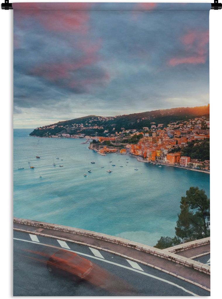 MuchoWow Wandteppich Wandbehang Stadt - Küste - Wasser 60x90 cm Tapisserie Dekoration Wandtuch - Foto-Teppich - Abwaschbar