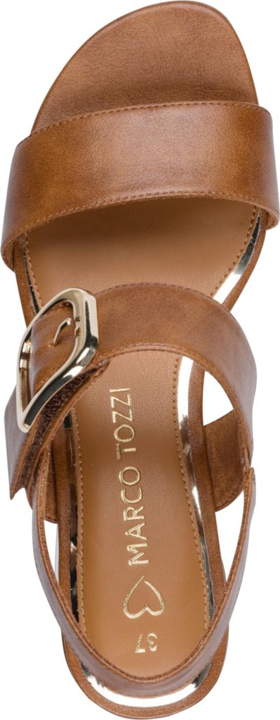 MARCO TOZZI Damen Sandale Klettverschluss Vegan 2-28212-46, Größe:39 EU, Farbe:Braun