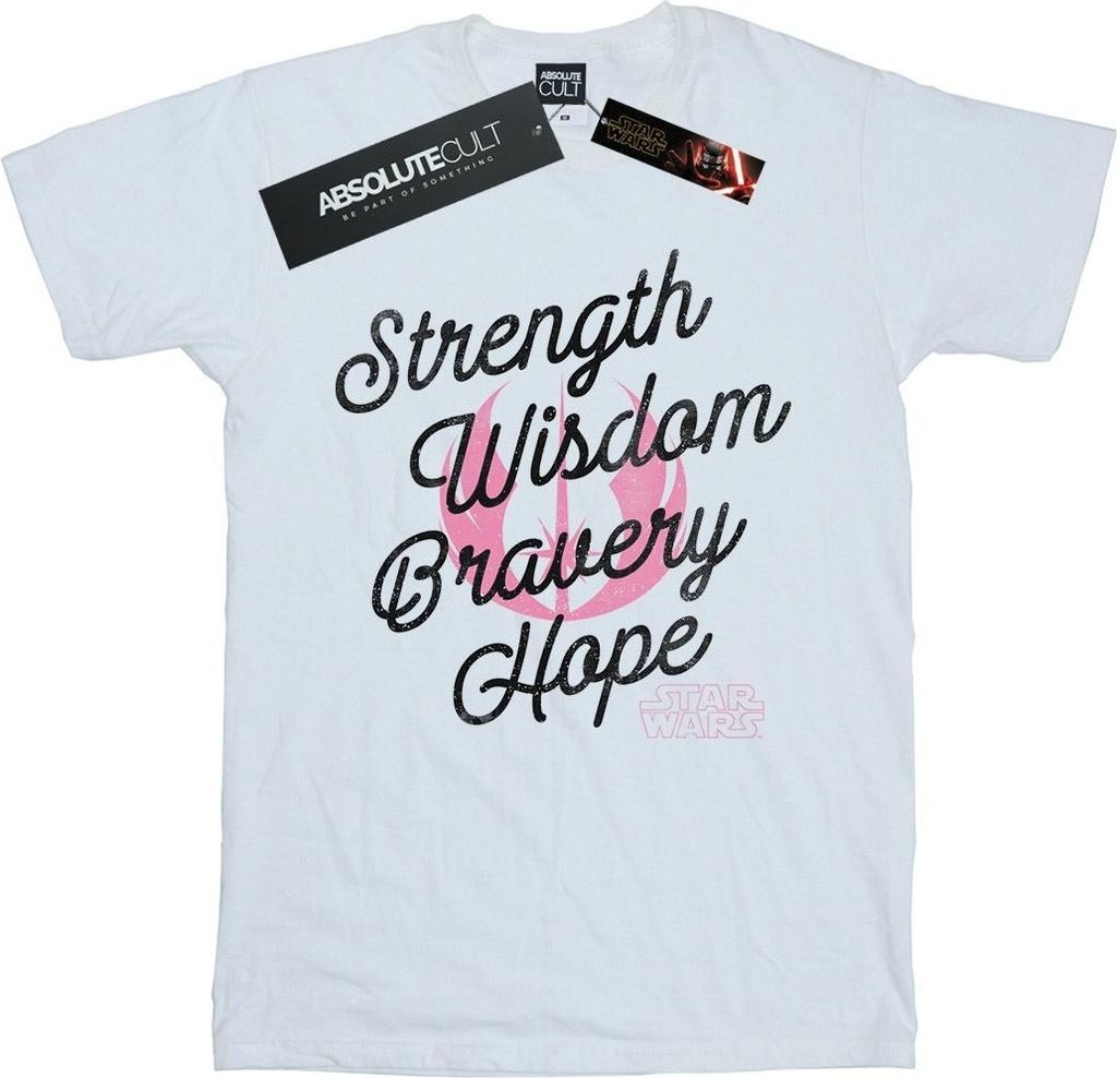 Star Wars: The Rise of Skywalker - "Star Wars The Rise Of Skywalker Strength Wisdom Bravery Hope" T-Shirt für Herren BI52036 (S) (Weiß)