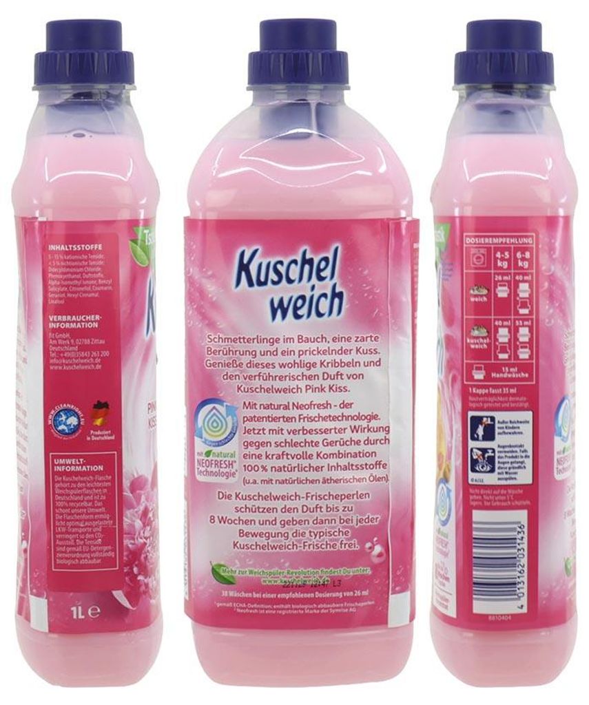 KUSCHELWEICH Weichspüler 1 Liter Pink Kiss 38WL Produktbild 
