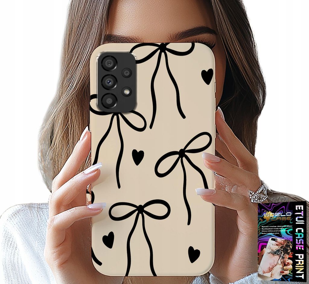 Etui Für Samsung A52 / A52S - Beige Schleifen Band Fashion Designs