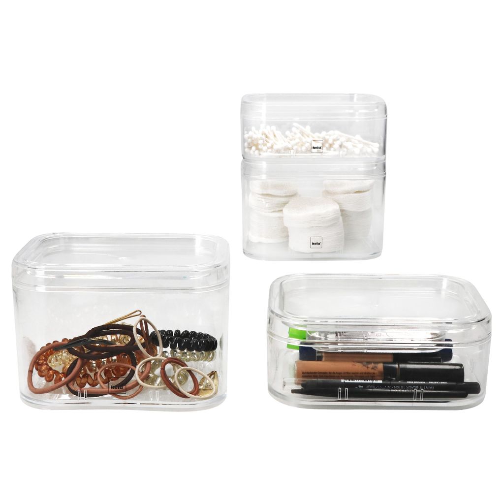 4tlg Set ELINA Utensilienboxen Aufbewahrungs-Dosen Korb Organizer Küche Büro Bad