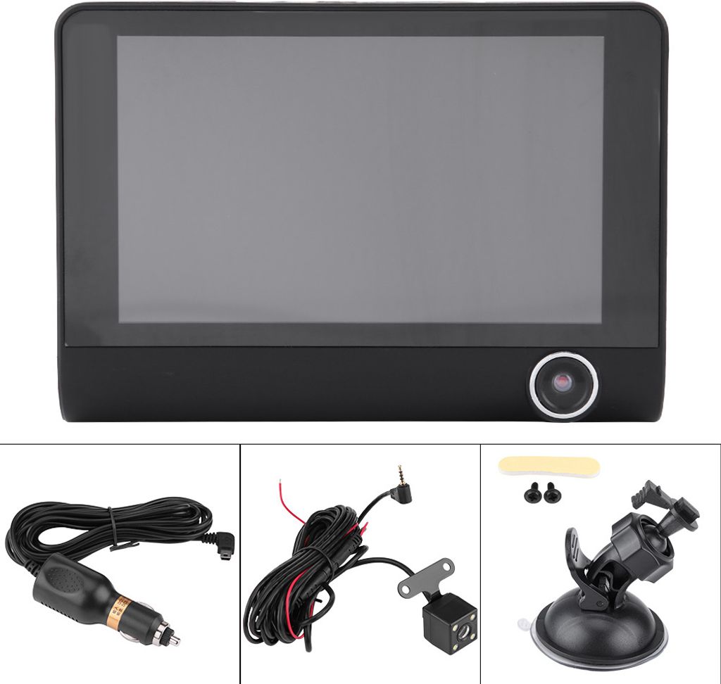 4 Zoll 1080P HD 3 Lens Car DVR Video Driving Recorder Dash Camera Rückfahrkamera Nachtsicht