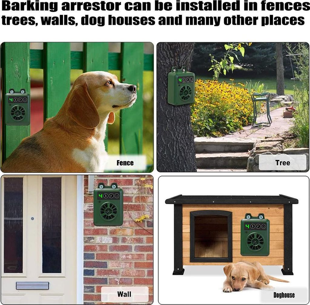 Ultraschall-Anti-Bell-Gerät Ultraschall-Stop-Bell-Gerät mit 4 Empfindlichkeitsstufen einstellbar USB wiederaufladbar Hund Bellen Kontrolle