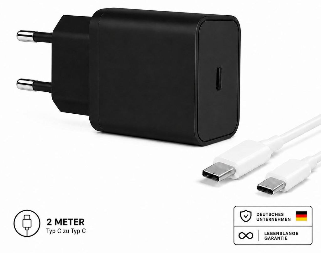USB C Schnellladegerät mit Kabel Universal Netzteil Produktbild 