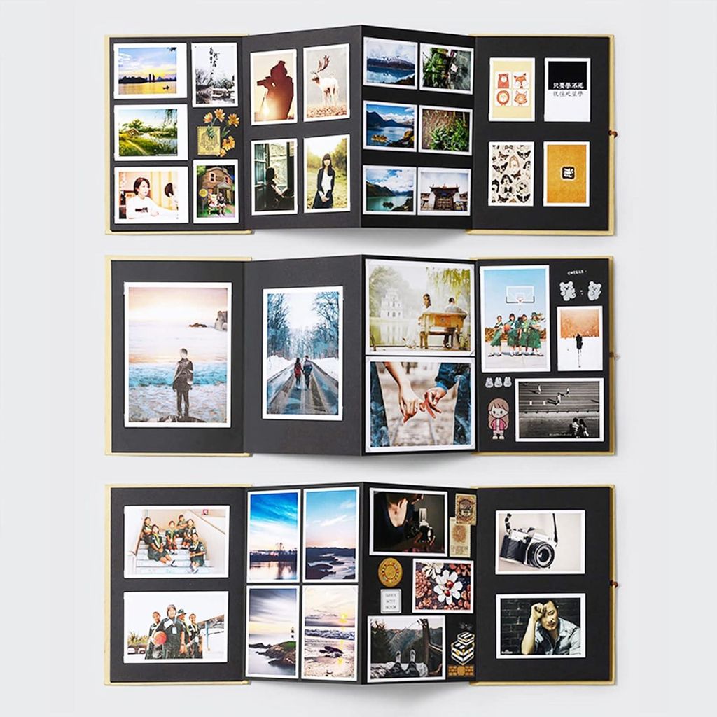 Fotoalbum zum Selbstgestalten 13 cm - Einkleben - DIY Scrapbook - Abschlussgeschenk Geburtstagsgeschenk - Hochzeitsgeschenk - 34 Seiten 175 x 115 cm