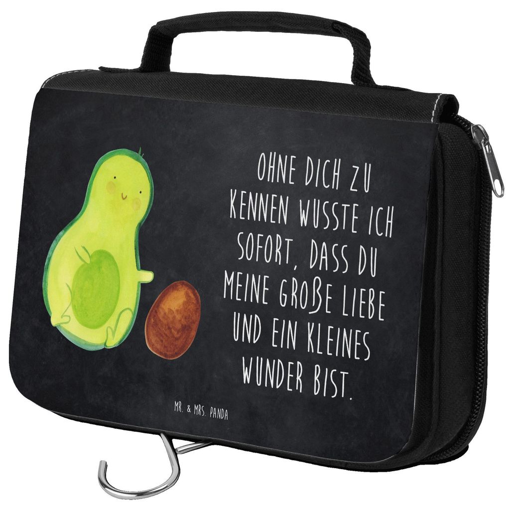 Mr. & Mrs. Panda Kulturtasche Avocado Kern rollt - Kreidetafel - Geschenk, kulturtäschchen, Kulturbeutel, Liebe, Baby, kosmetiktäschchen, Make-Up...