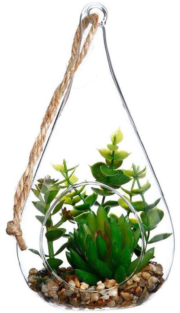 Atmosphera Dekorative Pflanze 10 x 19,5 cm Kristallgrün Produktbild 
