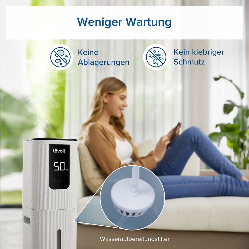 Levoit OasisMist 1000S weiß Luftbefeuchter Produktbild 7