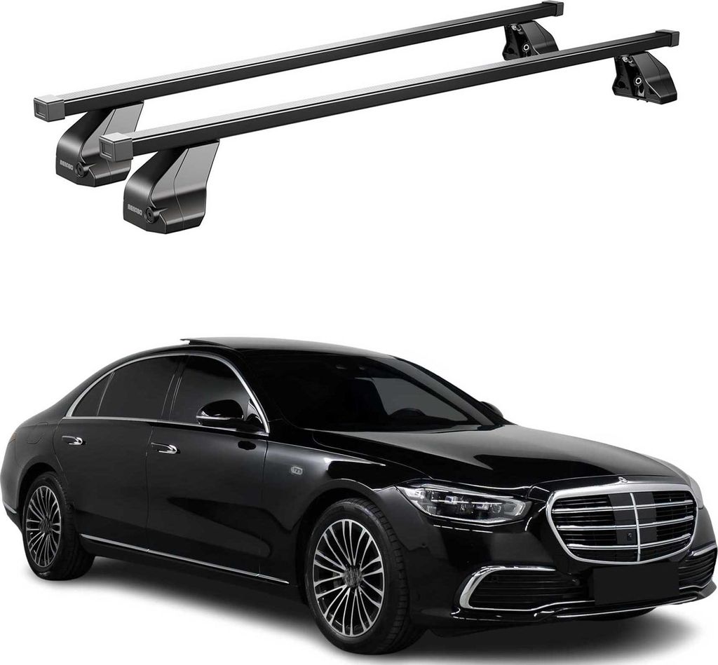 Menabo Dachträger Grundträger für Mercedes S Klasse W223 2020-2025 Stahl Schwarz
