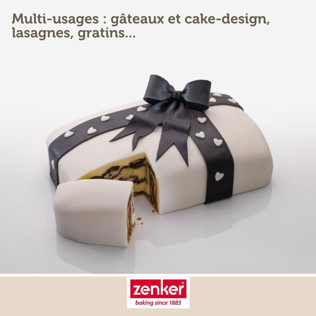 Zenker Rechteckige Springform CREME NOIR, Backform aus