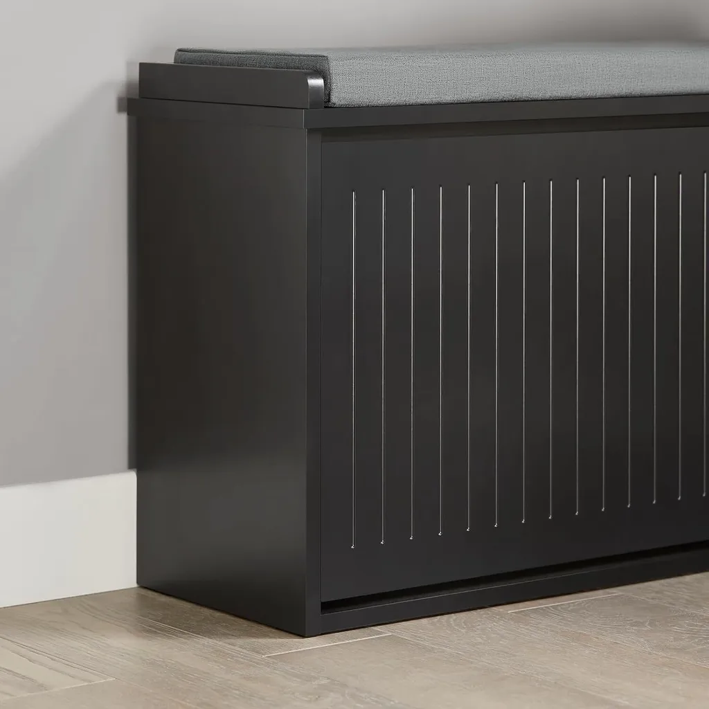 Scarpiera SoBuy Nera con Cuscino: Ordine e Comfort per Tutta la Famiglia - 2