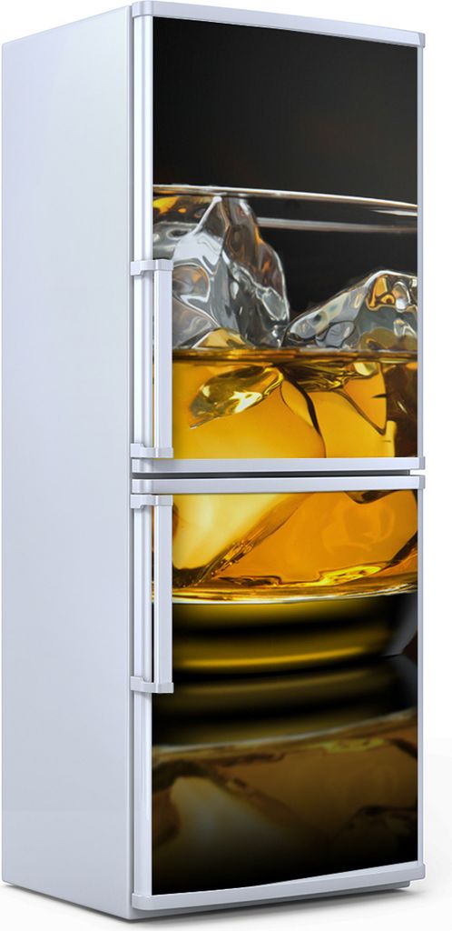 Kühlschrankdekoration 60x180 cm Aufkleber auf dem Kühlschrank - Whisky Glas