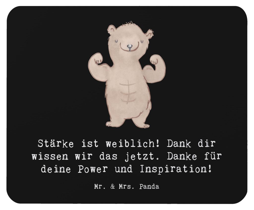 Mr. & Mrs. Panda Mouse Pad Bodybuilding Trainerin - Schwarz - Geschenk, Sportart, Motivation, Mousepad, Mauspad, mousematte, Sportarten, Muskelaufb...