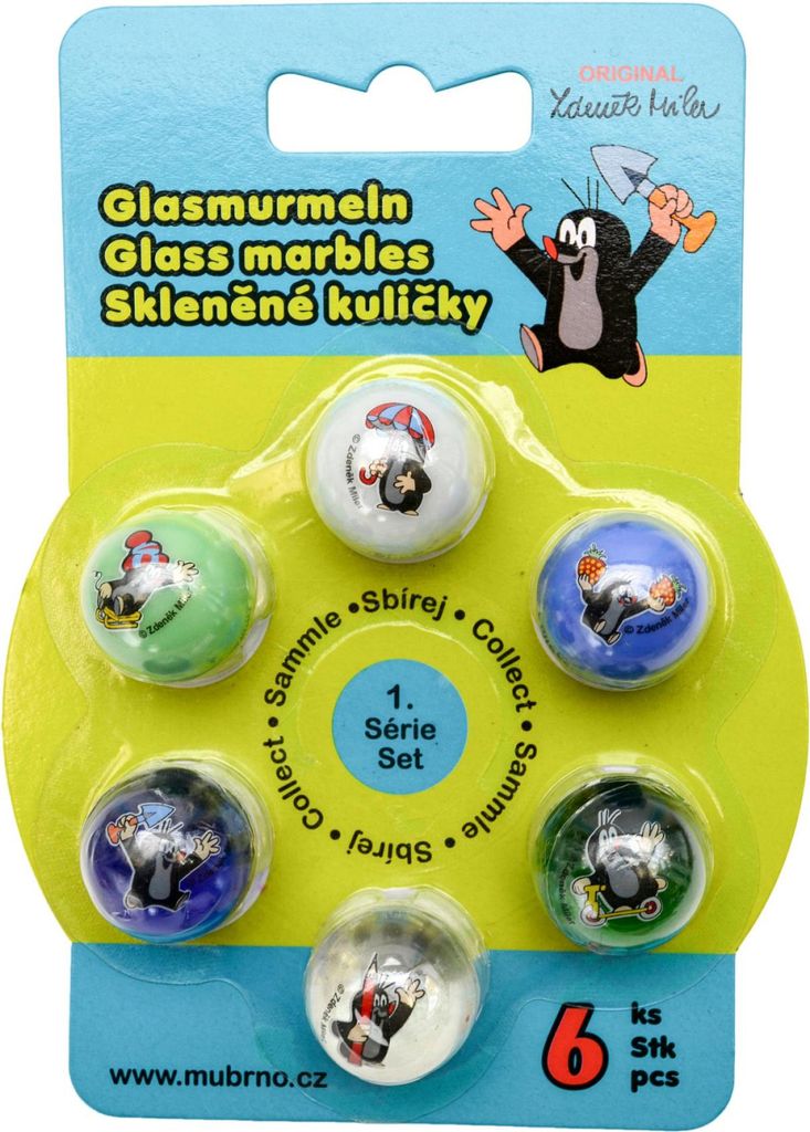6 glazen rammelende knikkers, afbeelding van Knorretje op Productafbeelding 