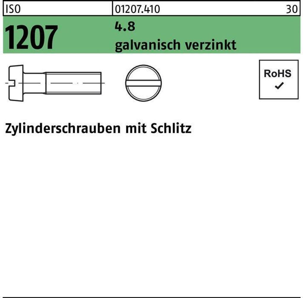Reyher Zylinderschrauben ISO 1207 4.8 M 4 x 18 galv. vz (200 Stück)