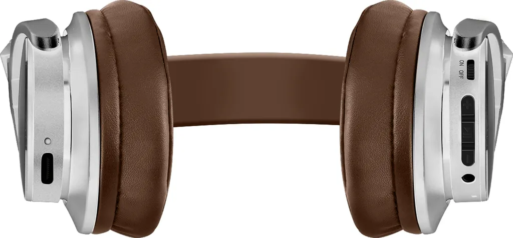 Casque d'écoute circum-aural Swissten Jumbo Brun avec micro intégré
