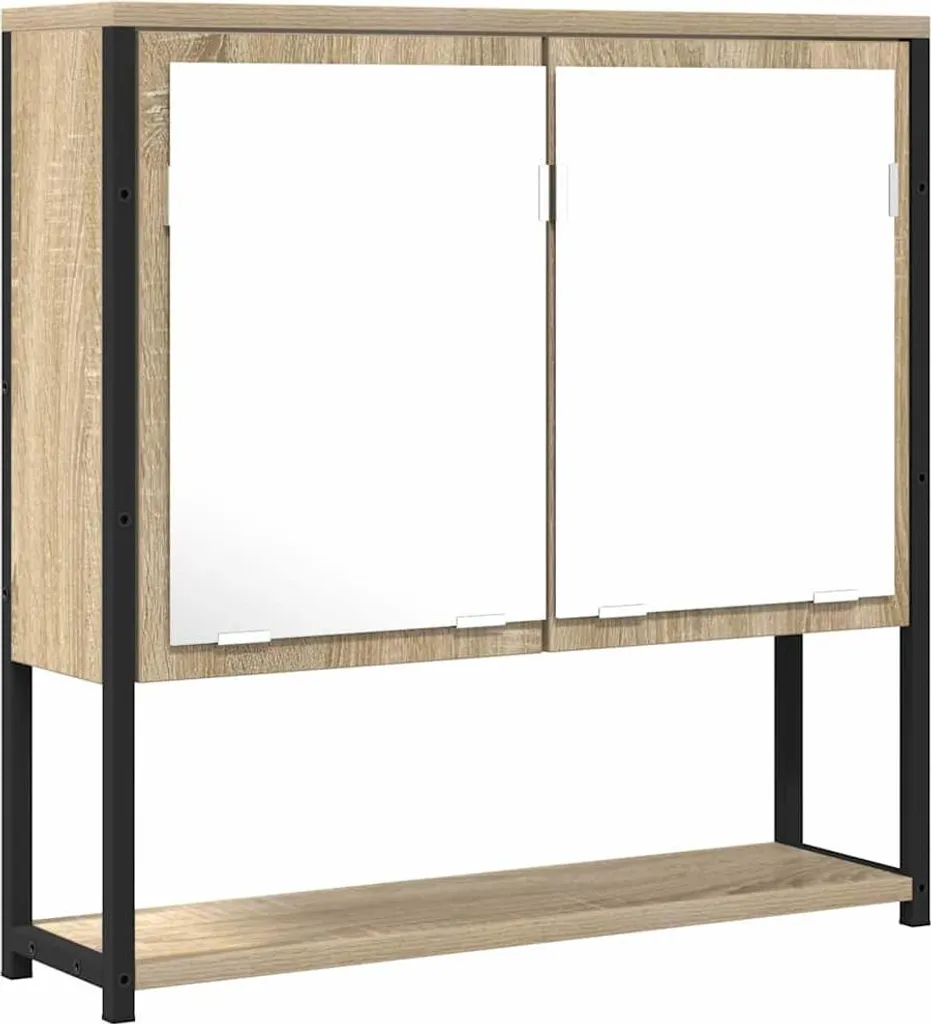 Specchio Bagno per Famiglia 60x16x60 cm Beige - Sicuro e Pratico