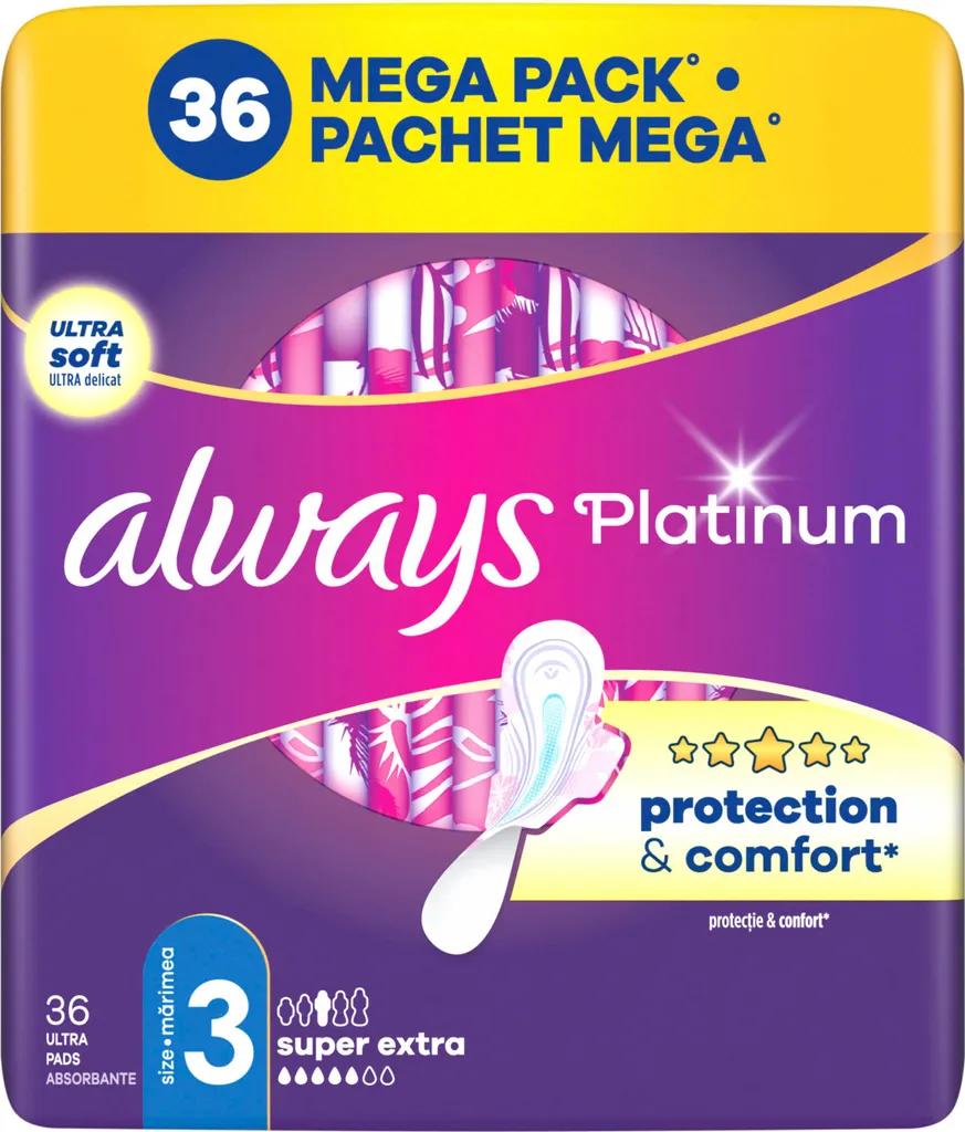 Always Platine Super Extra avec Ailettes ComfortLock - Pack de 36 Unités - 2