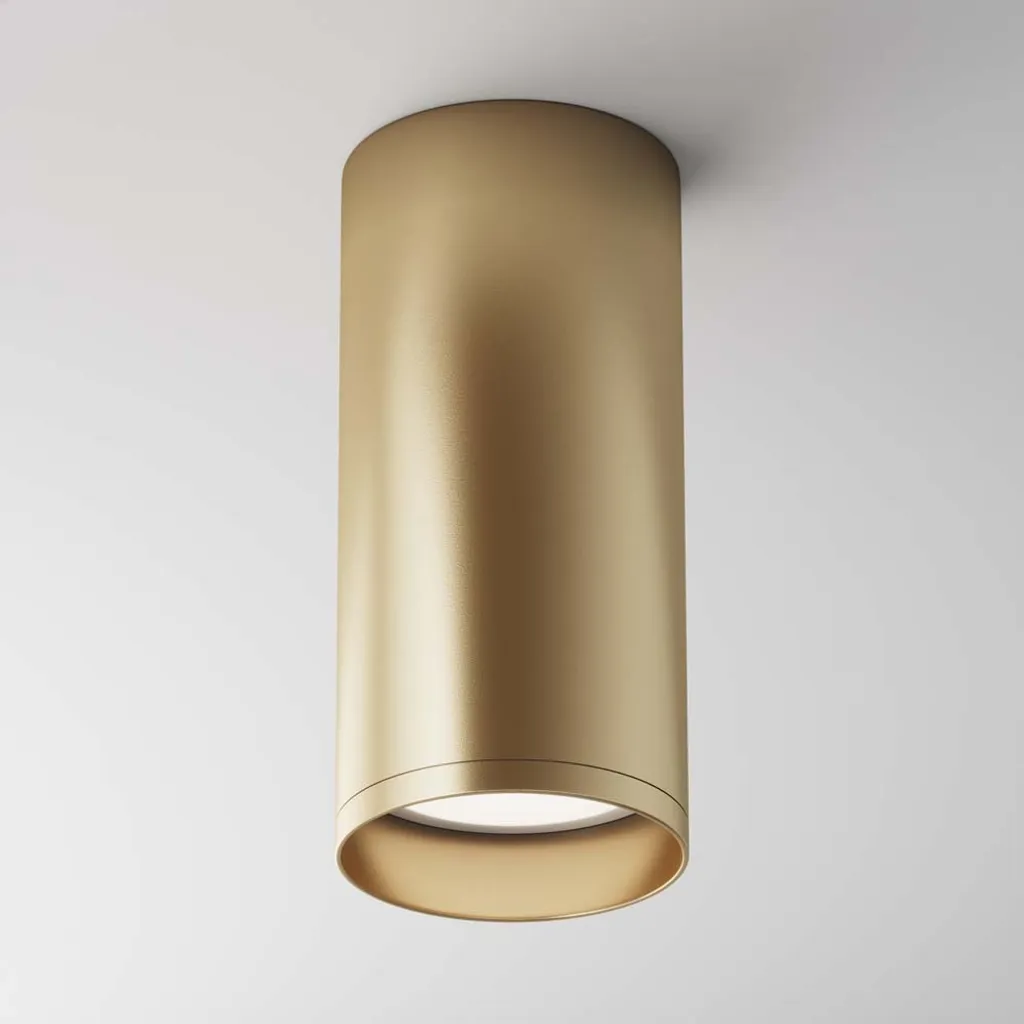 Plafoniera Alluminio Oro Opaco H 13 cm - Design Moderno e Durata LED - 2