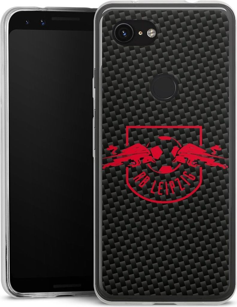 DeinDesign Slim Hülle für Google Pixel 3a Silikon Case Ultra Dünn Handyhülle Carbon Offizielles Lizenzprodukt RB Leipzig