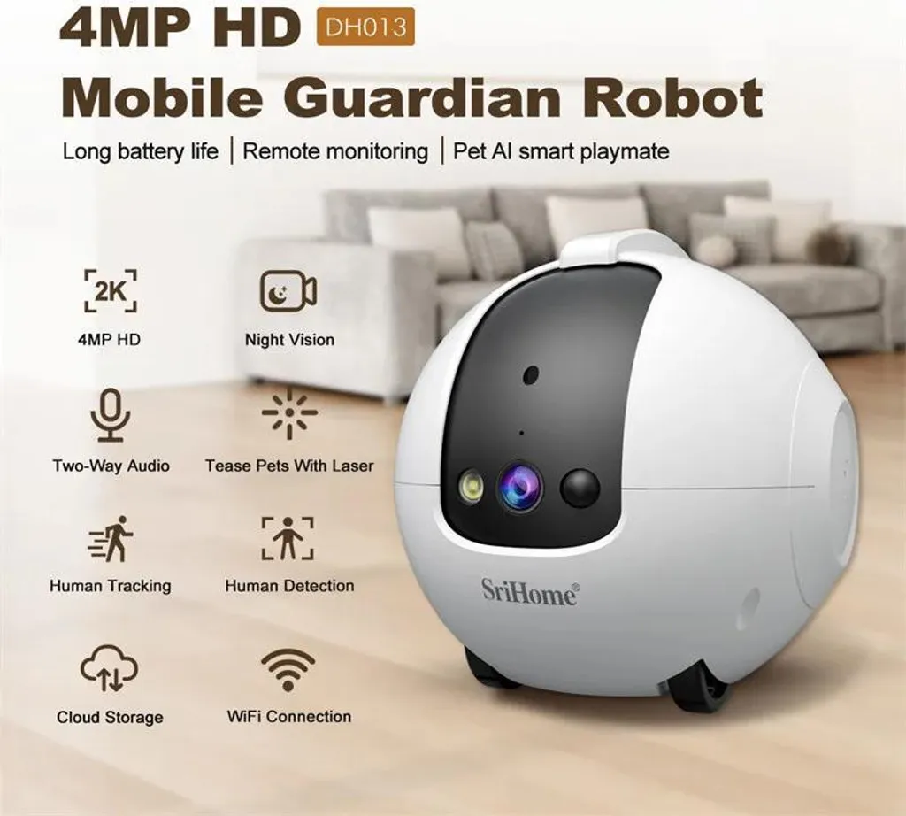 Caméra Wi-Fi 1,3 MP avec Zoom numérique 2x et vision grand angle 2 mm